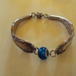 Silver Bracelet- Blue Murano Glass